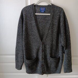 Pendleton Men's Blue Multicolor Shetland Wool V-Neck Grandpa Cardigan Size L